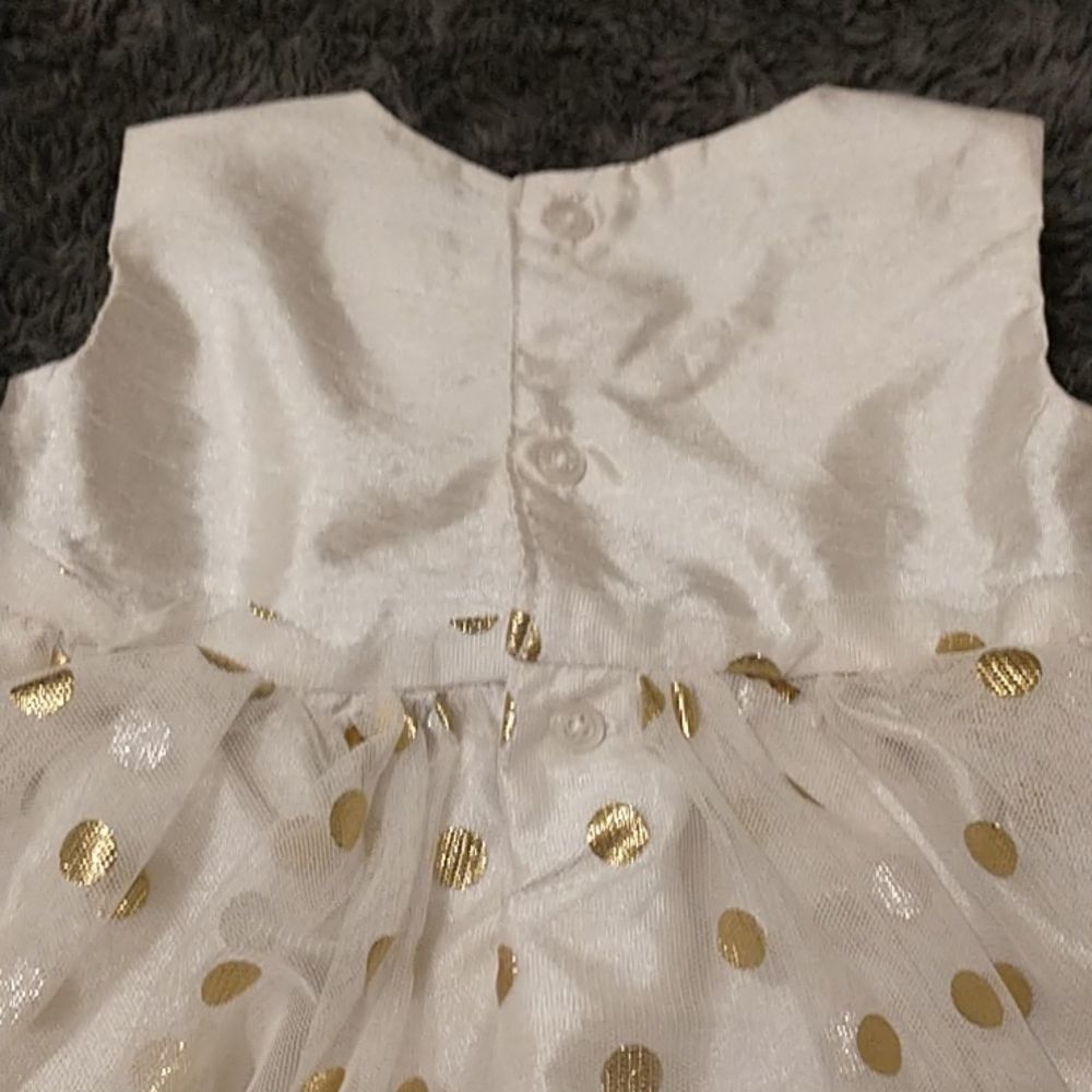Ivory and Gold Polka Dot Tulle Dress! - Picture 6 of 13